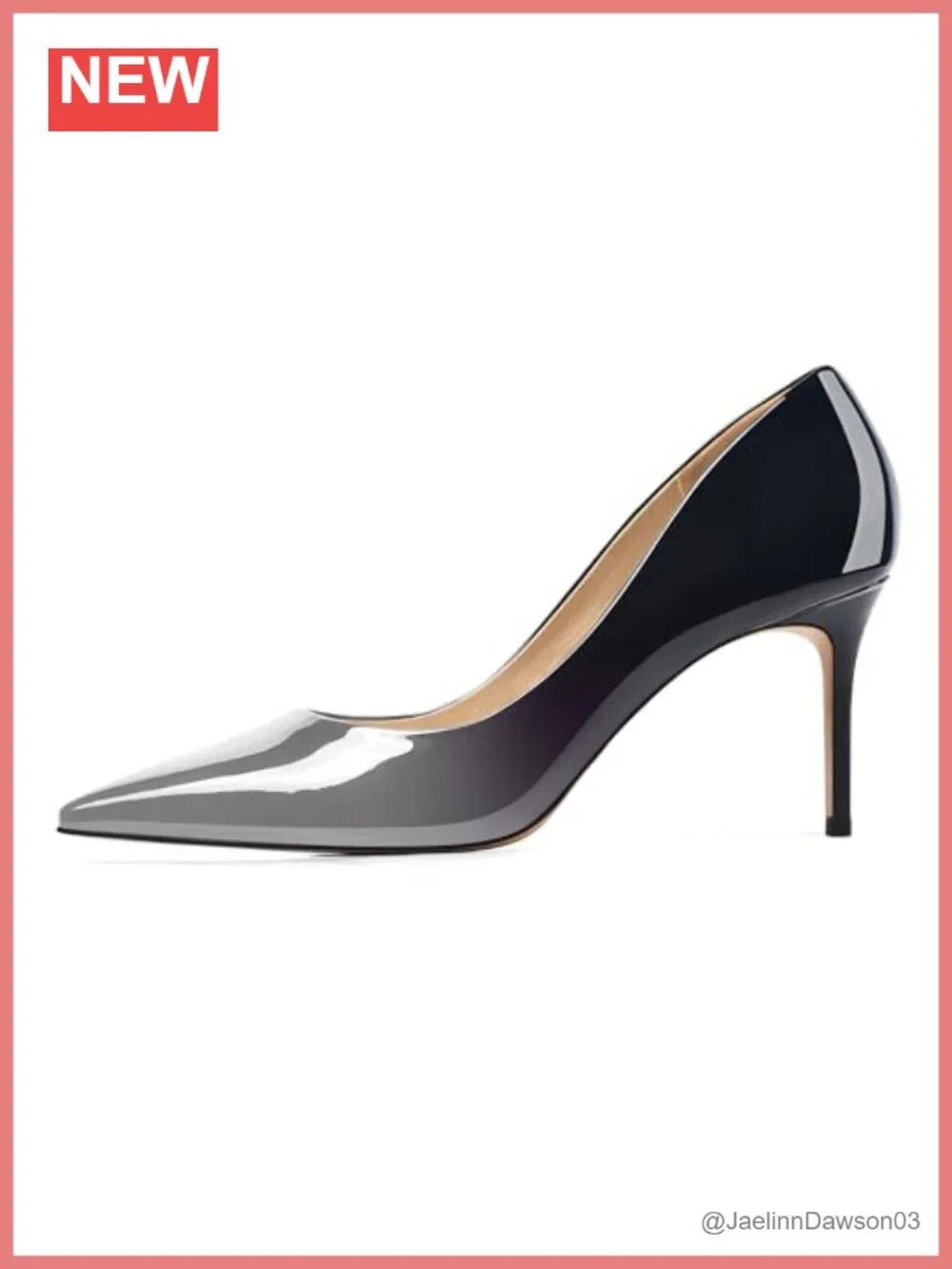 Gradient Patent Leather Stiletto Heels Pointed Toe Pumps 3.25in 8cm